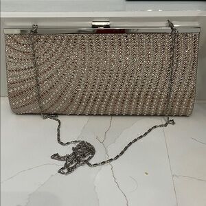 Call It Spring Glittering Silver and Gold Clutch